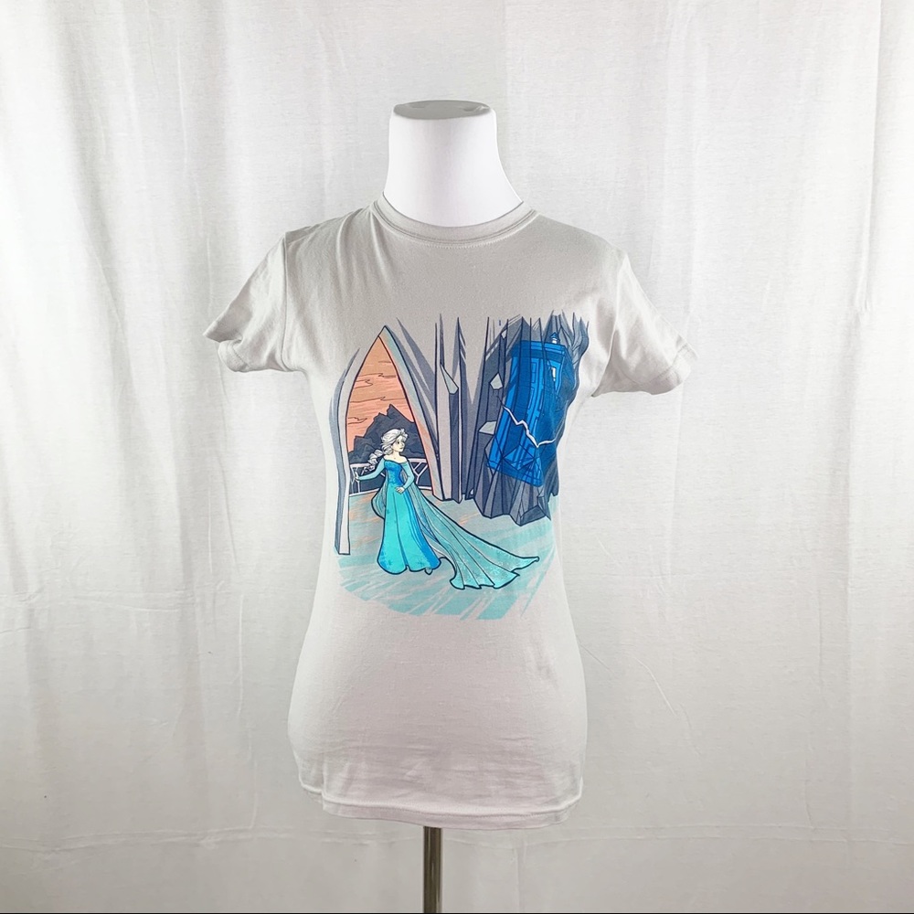 TeeFury Frozen Doctor Who crossover t-shirt